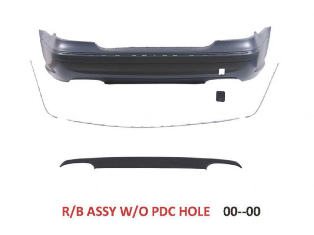 M. BENZ E-CLASS  W211 E63 AMG REAR BUMPER COVER W/O P.D.S HOLE W/ASS'Y